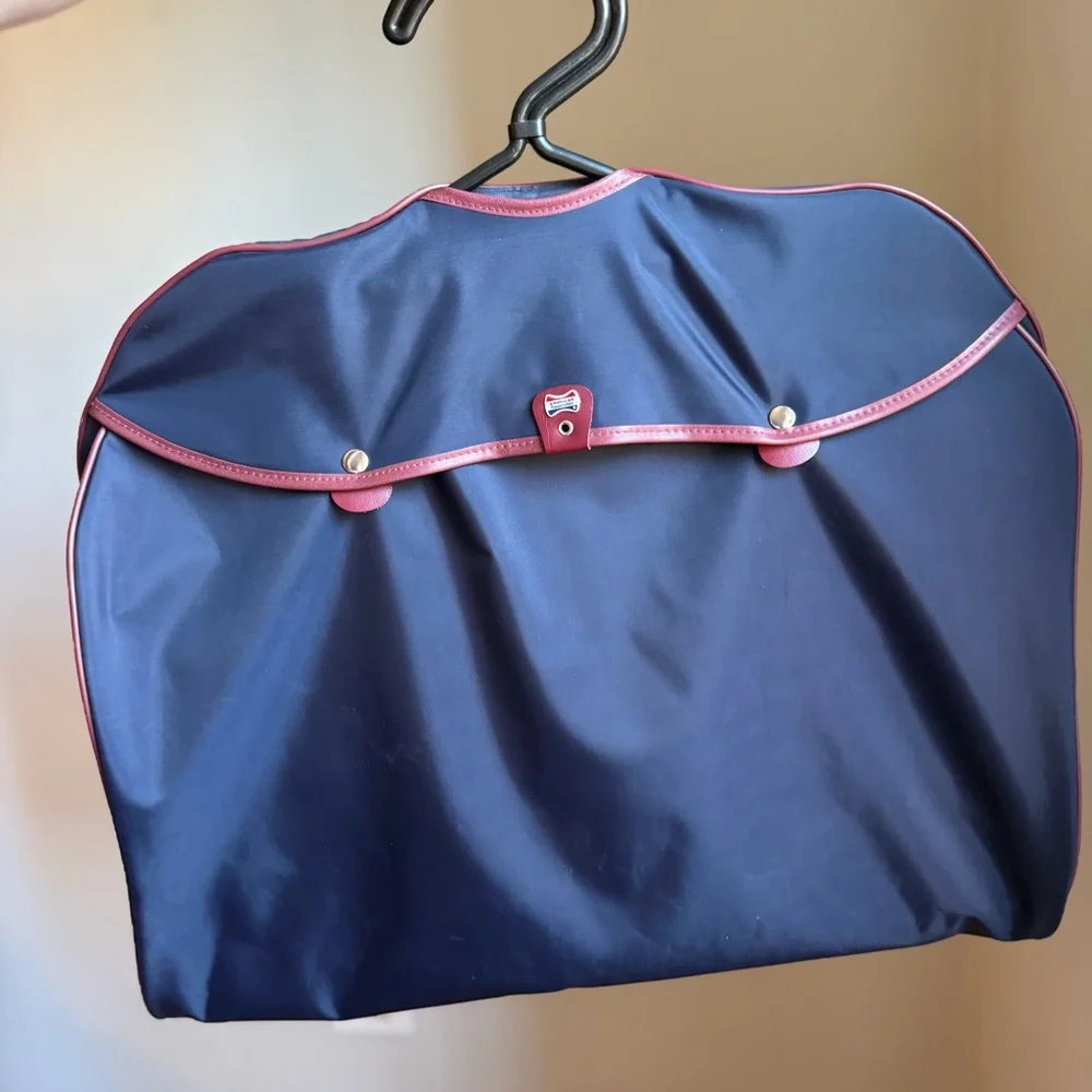 American Tourister Garment Bag Hanging Travel Suit Dress Cover Navy Blue